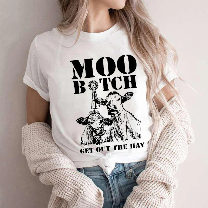 Sleeping Cow T-Shirt – Cute Animal Lover Top for Women