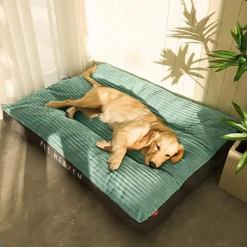 Cozy Corduroy Dog Bed – Warm, Breathable Comfort for Large Pets