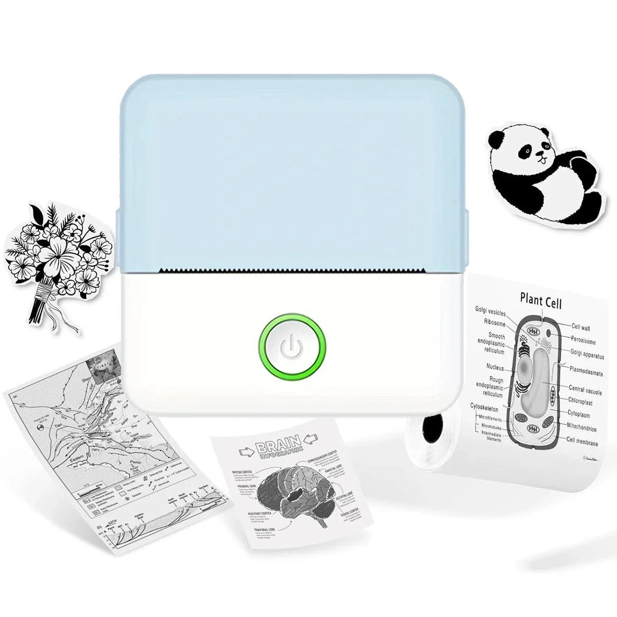 Thermal Mini Printer – Portable Sticker Printer with LED Light, Inkless Pocket Photo Printer for Notes & Journaling