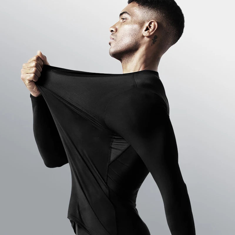 Men’s Long Sleeve V-Neck Compression Shirt – Slimming Body Shaper Undershirt for Tummy Control & Workout Support