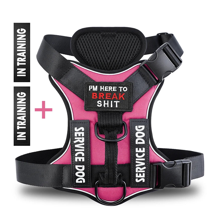 Tactical Reflective Dog Harness – No Pull Vest for Small to Large Dogs