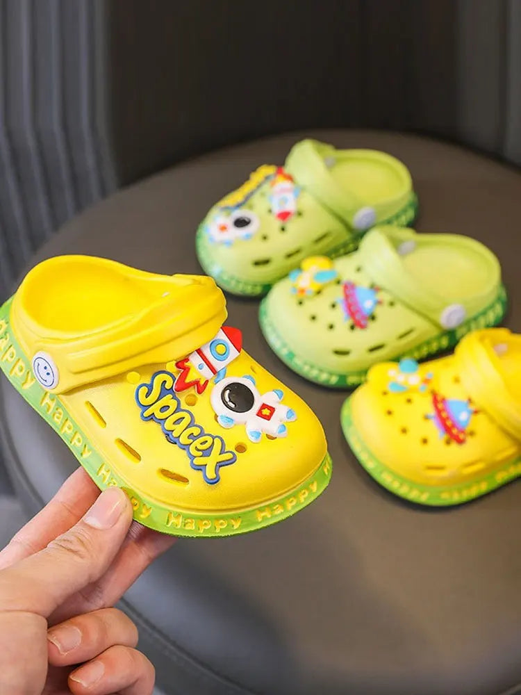 Kids Cartoon EVA Sandals – Summer Soft Slip-On Beach Slippers for Boys and Girls