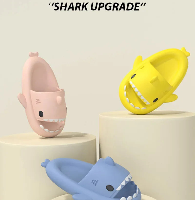Shark Cartoon EVA Slippers for Kids & Adults – Soft Non-Slip Flip Flops for Summer