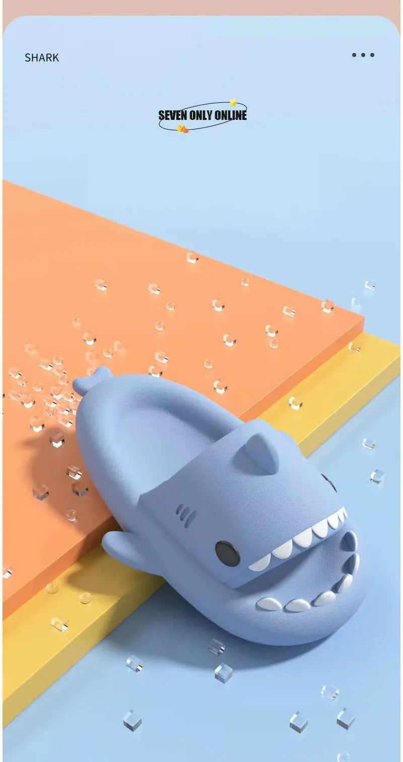 Shark Cartoon EVA Slippers for Kids & Adults – Soft Non-Slip Flip Flops for Summer