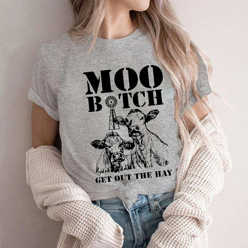 Sleeping Cow T-Shirt – Cute Animal Lover Top for Women