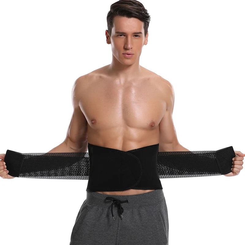 Men's Waist Trainer Vest – 2-in-1 Neoprene Slimming Body Shaper with Double Belts & Zipper | Sweat Vest for Fitness & Weight Loss