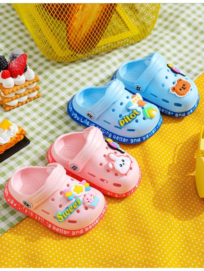 Cartoon Hole Sandals for Kids – Soft EVA Summer Slippers for Boys & Girls