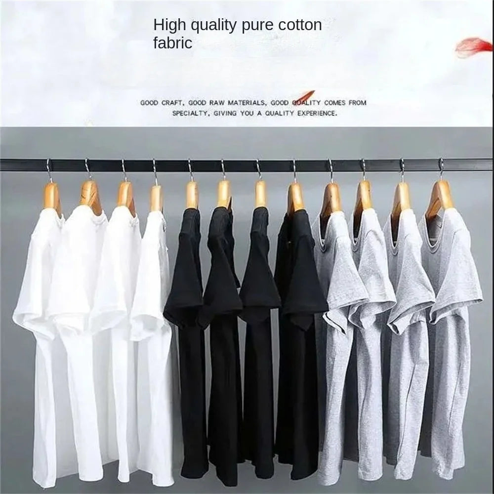 Unisex Summer Cotton T-Shirt – Solid Color O-Neck Casual Tee