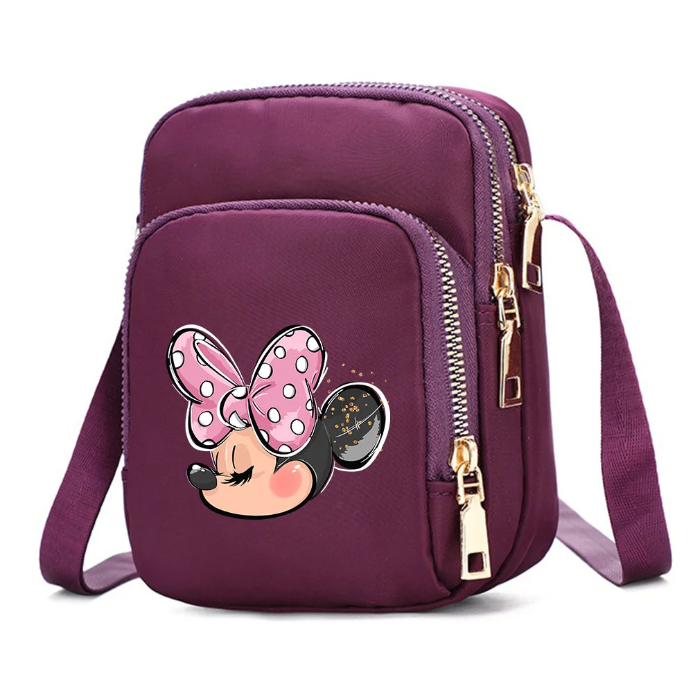 Mickey & Minnie Mouse Women’s Shoulder Bag – Crossbody Cell Phone Purse