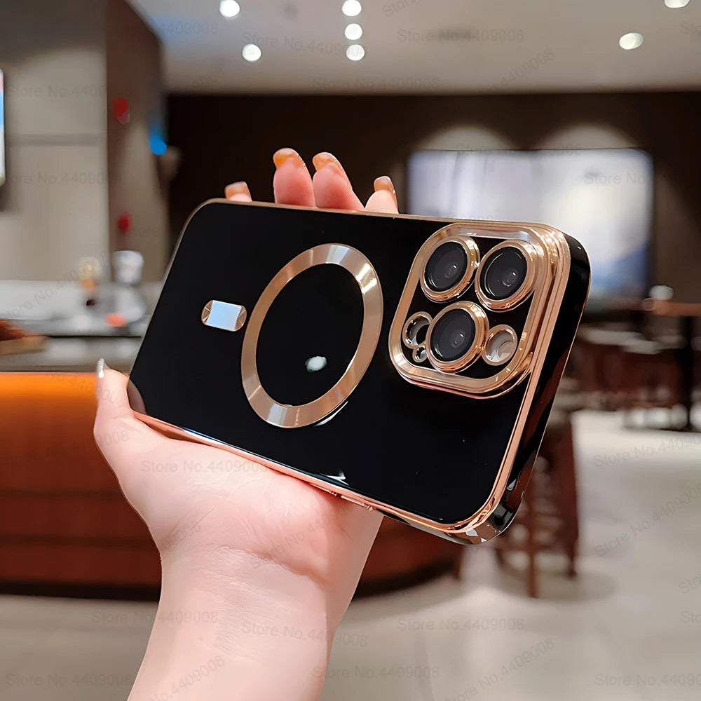 Luxury MagSafe-Compatible iPhone Case – Clear, Magnetic, and Durable