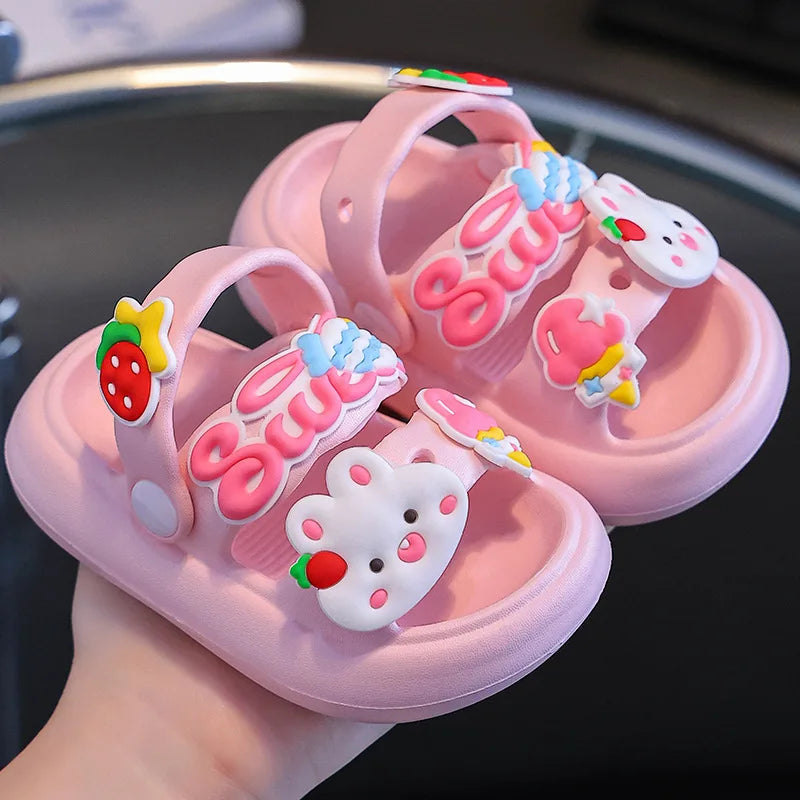 Kids Cartoon EVA Sandals – Summer Soft Slip-On Beach Slippers for Boys and Girls
