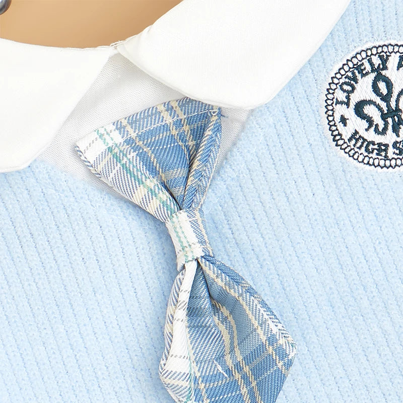 College Style Cute Pet Dress – Plaid Skirt for Small Dogs and Cats