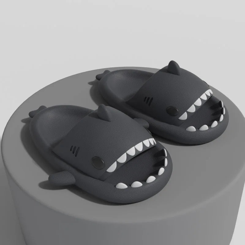 Shark Cartoon EVA Slippers for Kids & Adults – Soft Non-Slip Flip Flops for Summer
