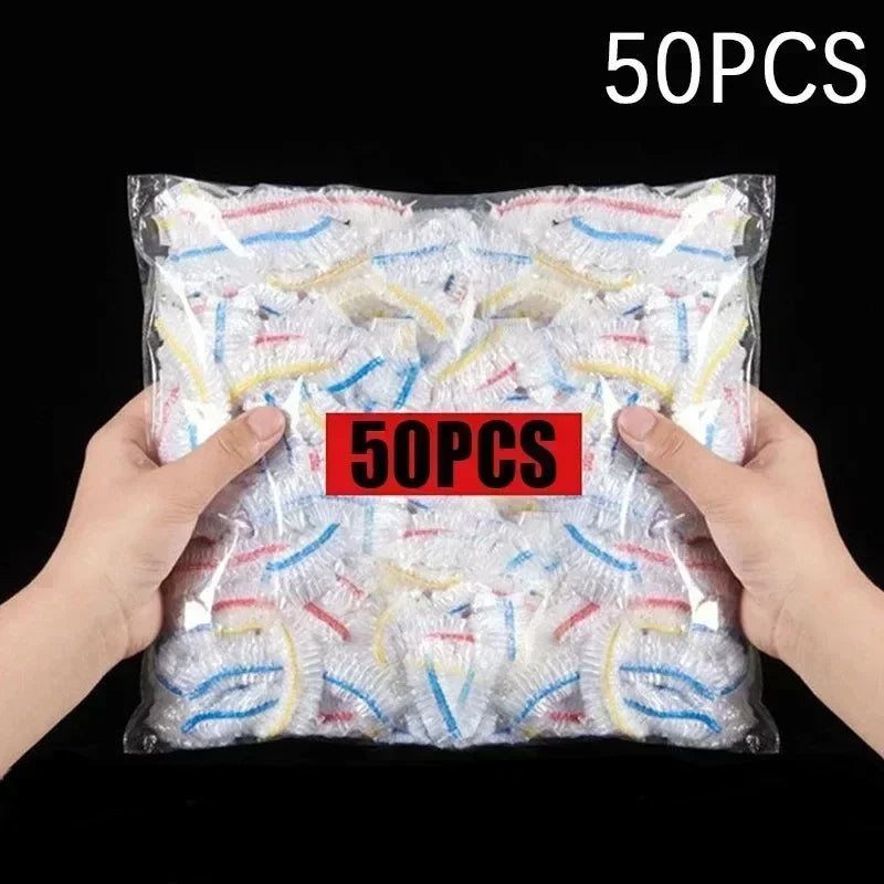 Colorful Disposable Food Covers – Elastic Fresh-Keeping Plastic Wrap Bags (Multi-Use)