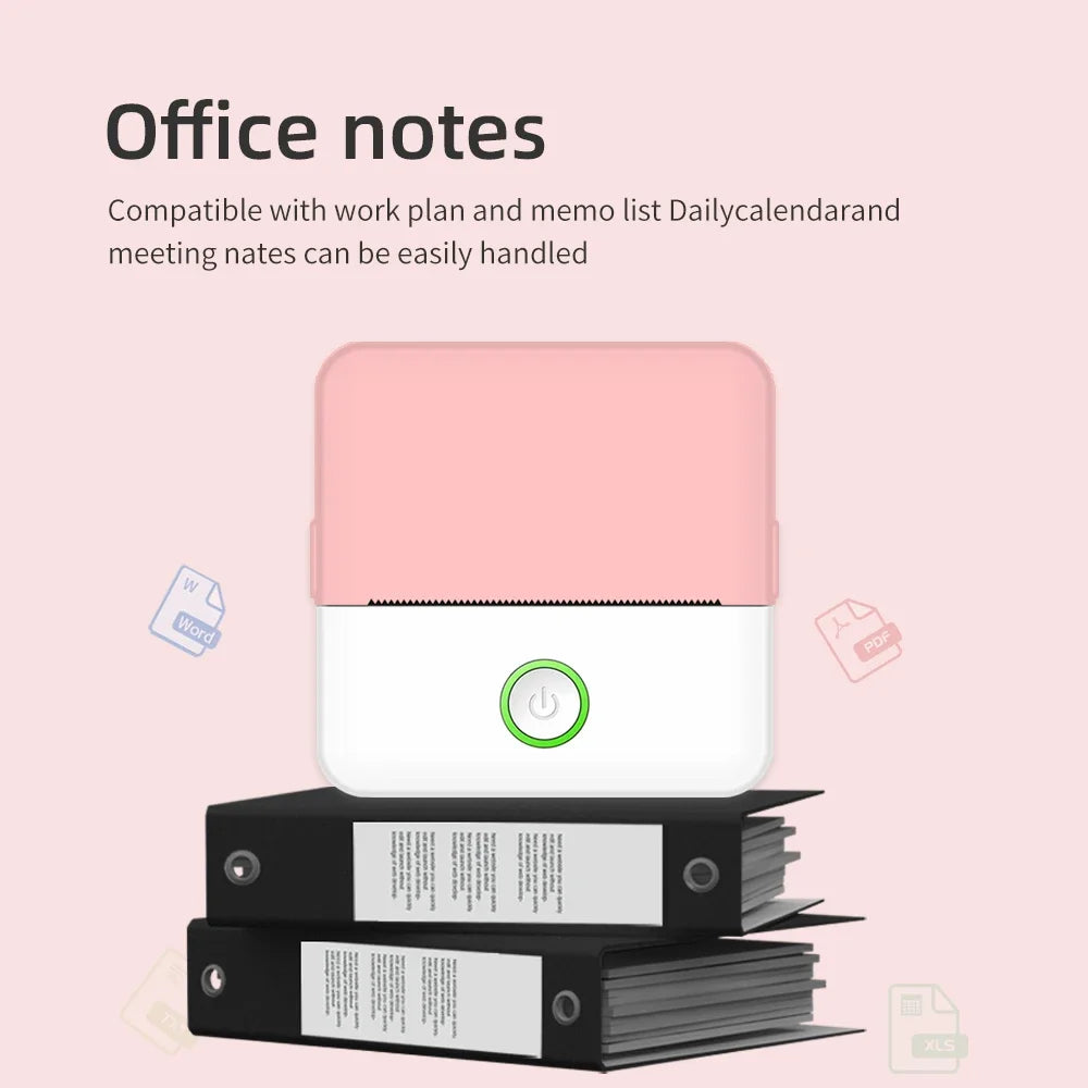 Thermal Mini Printer – Portable Sticker Printer with LED Light, Inkless Pocket Photo Printer for Notes & Journaling