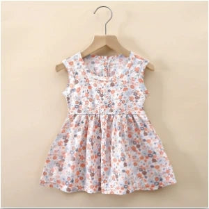 Cotton Cartoon Summer Dress for Girls – Sleeveless Princess Party Outfit