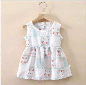 Cotton Cartoon Summer Dress for Girls – Sleeveless Princess Party Outfit