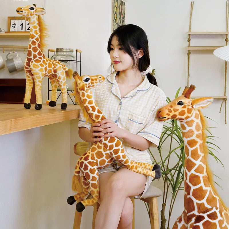 30–80cm Giraffe Plush Toy – Realistic Stuffed Animal for Kids | Soft Birthday or Christmas Gift & Room Decor