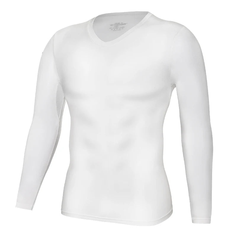 Men’s Long Sleeve V-Neck Compression Shirt – Slimming Body Shaper Undershirt for Tummy Control & Workout Support