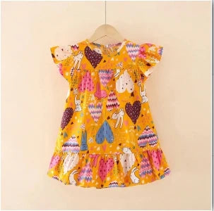 Cotton Cartoon Summer Dress for Girls – Sleeveless Princess Party Outfit