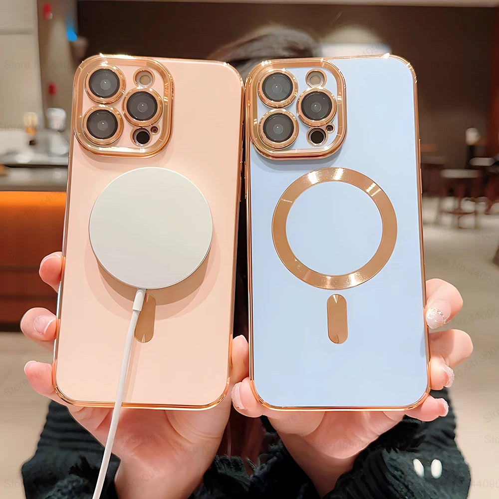 Luxury MagSafe-Compatible iPhone Case – Clear, Magnetic, and Durable