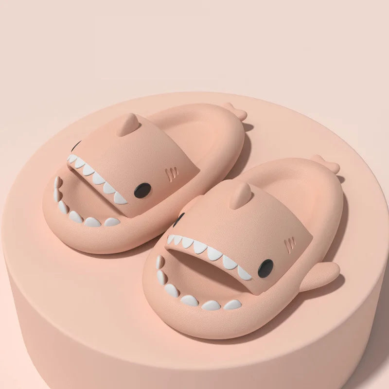 Shark Cartoon EVA Slippers for Kids & Adults – Soft Non-Slip Flip Flops for Summer