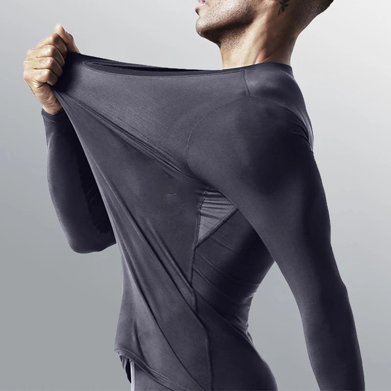 Men’s Long Sleeve V-Neck Compression Shirt – Slimming Body Shaper Undershirt for Tummy Control & Workout Support