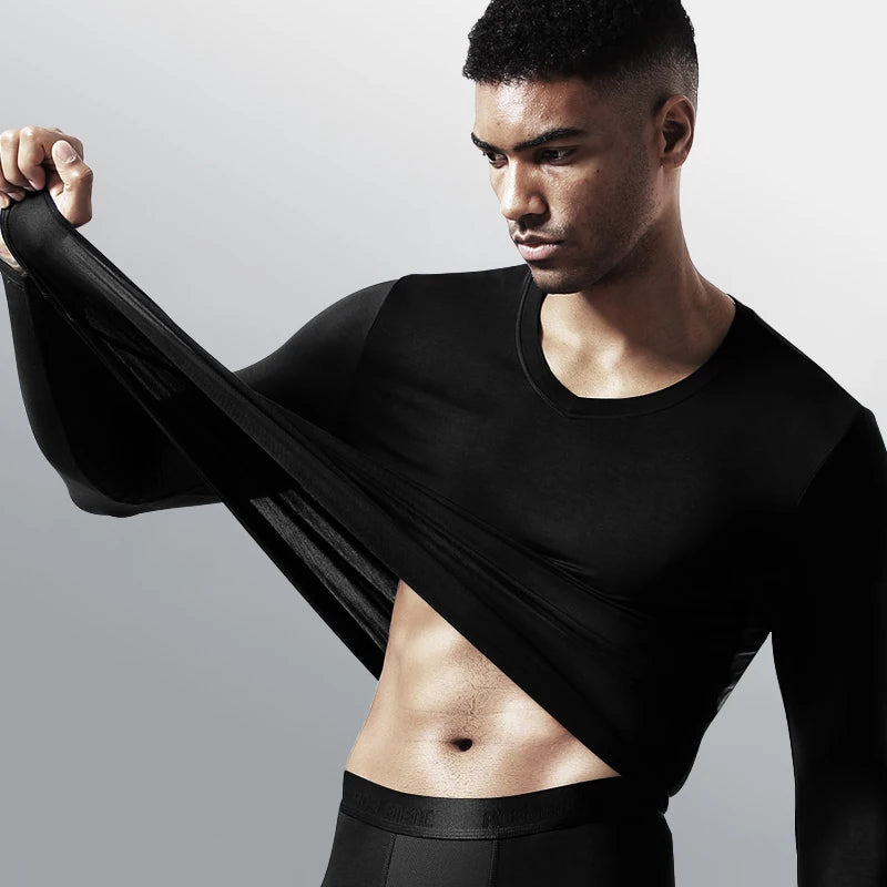 Men’s Long Sleeve V-Neck Compression Shirt – Slimming Body Shaper Undershirt for Tummy Control & Workout Support