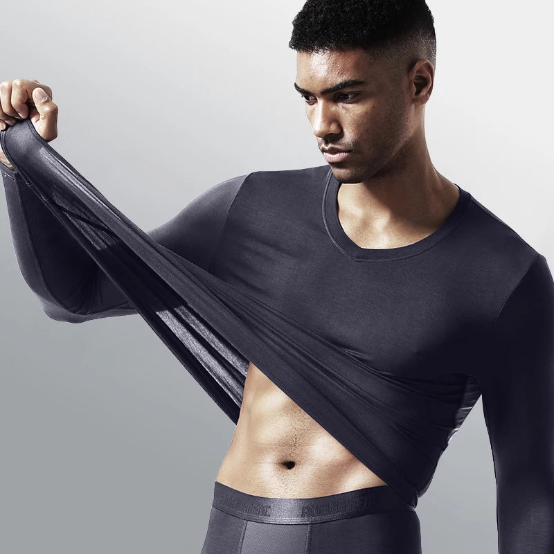 Men’s Long Sleeve V-Neck Compression Shirt – Slimming Body Shaper Undershirt for Tummy Control & Workout Support