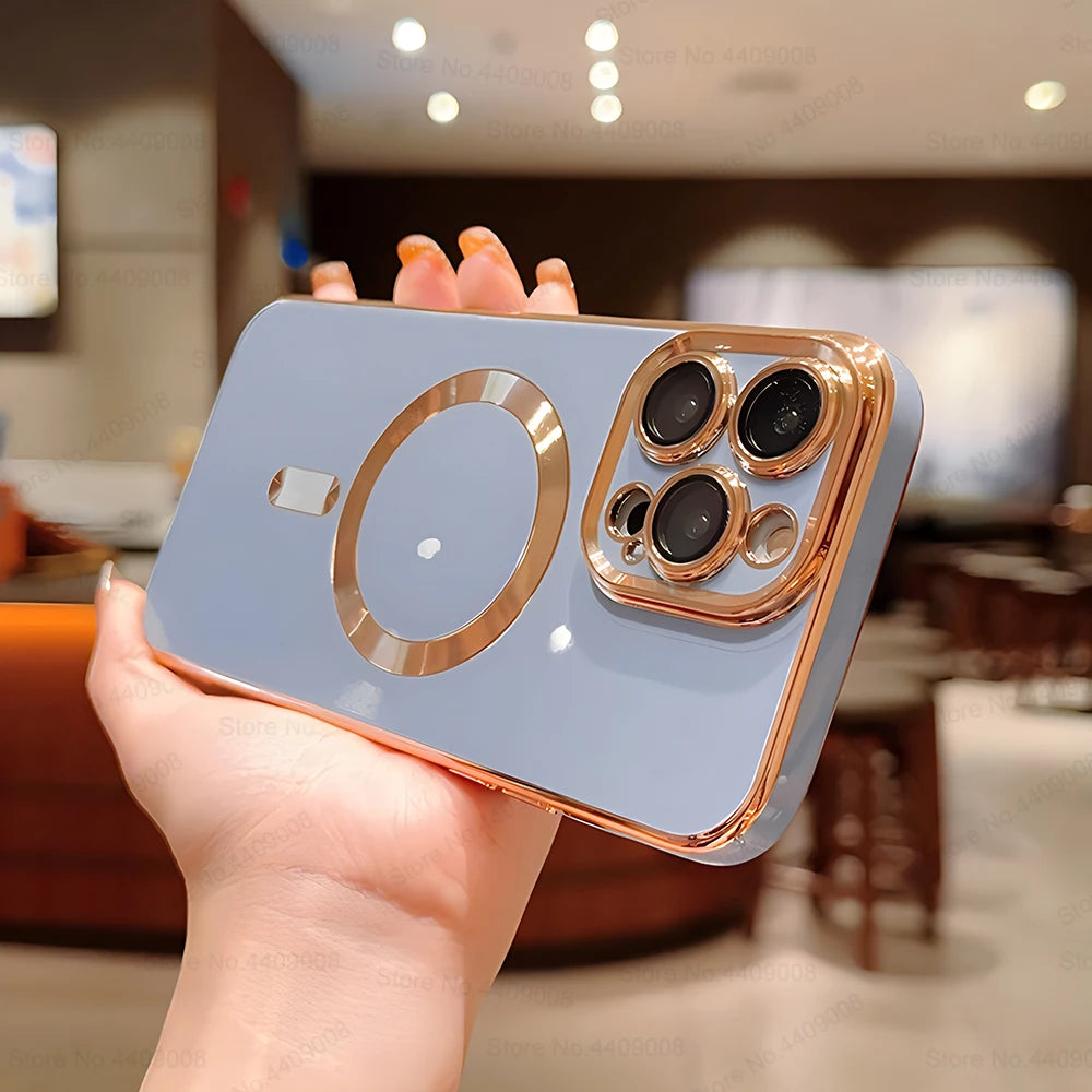 Luxury MagSafe-Compatible iPhone Case – Clear, Magnetic, and Durable