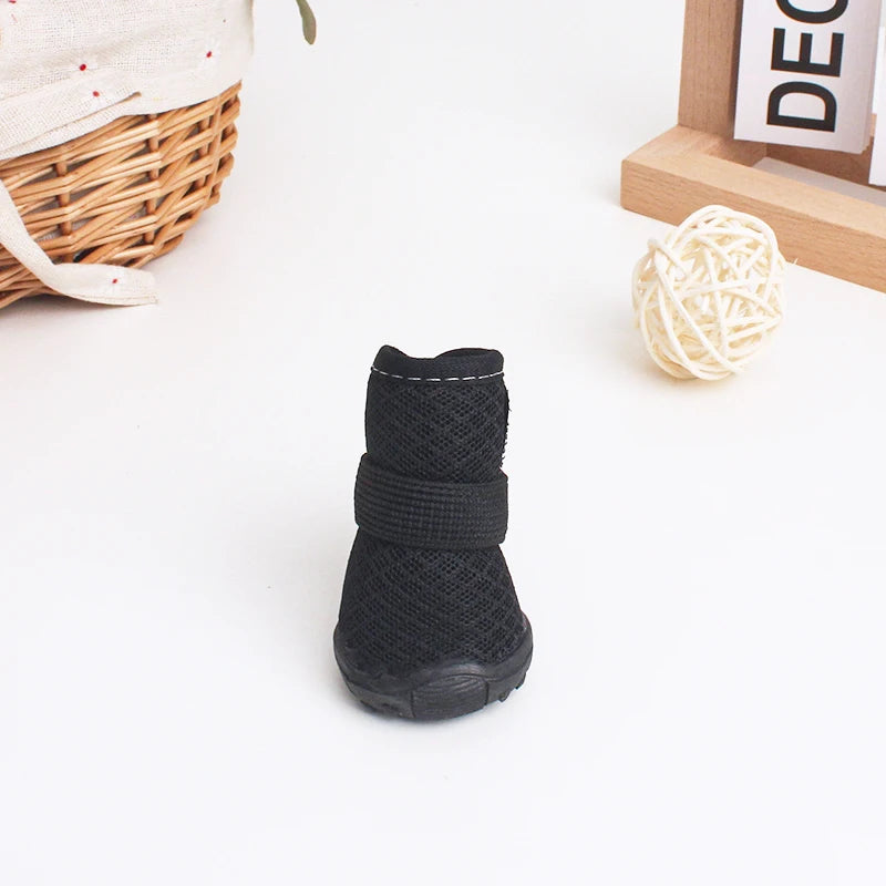 4pcs Breathable Dog & Cat Shoes – Anti-Slip, Year-Round Pet Paw Protectors
