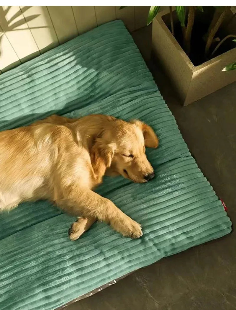 Cozy Corduroy Dog Bed – Warm, Breathable Comfort for Large Pets