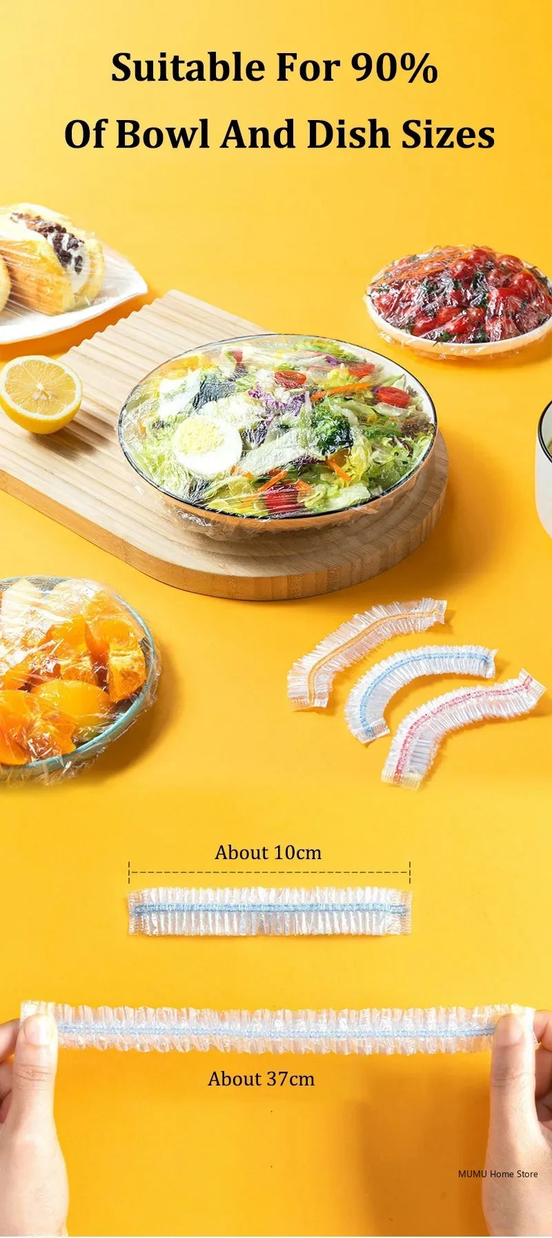 Colorful Disposable Food Covers – Elastic Fresh-Keeping Plastic Wrap Bags (Multi-Use)