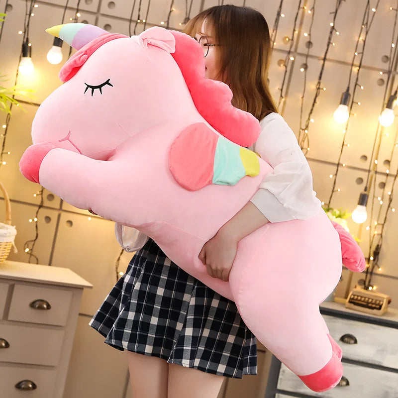 Giant Unicorn Plush Toy – Soft, Magical & Cuddle-Ready (25–100CM)