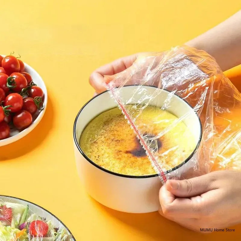 Colorful Disposable Food Covers – Elastic Fresh-Keeping Plastic Wrap Bags (Multi-Use)