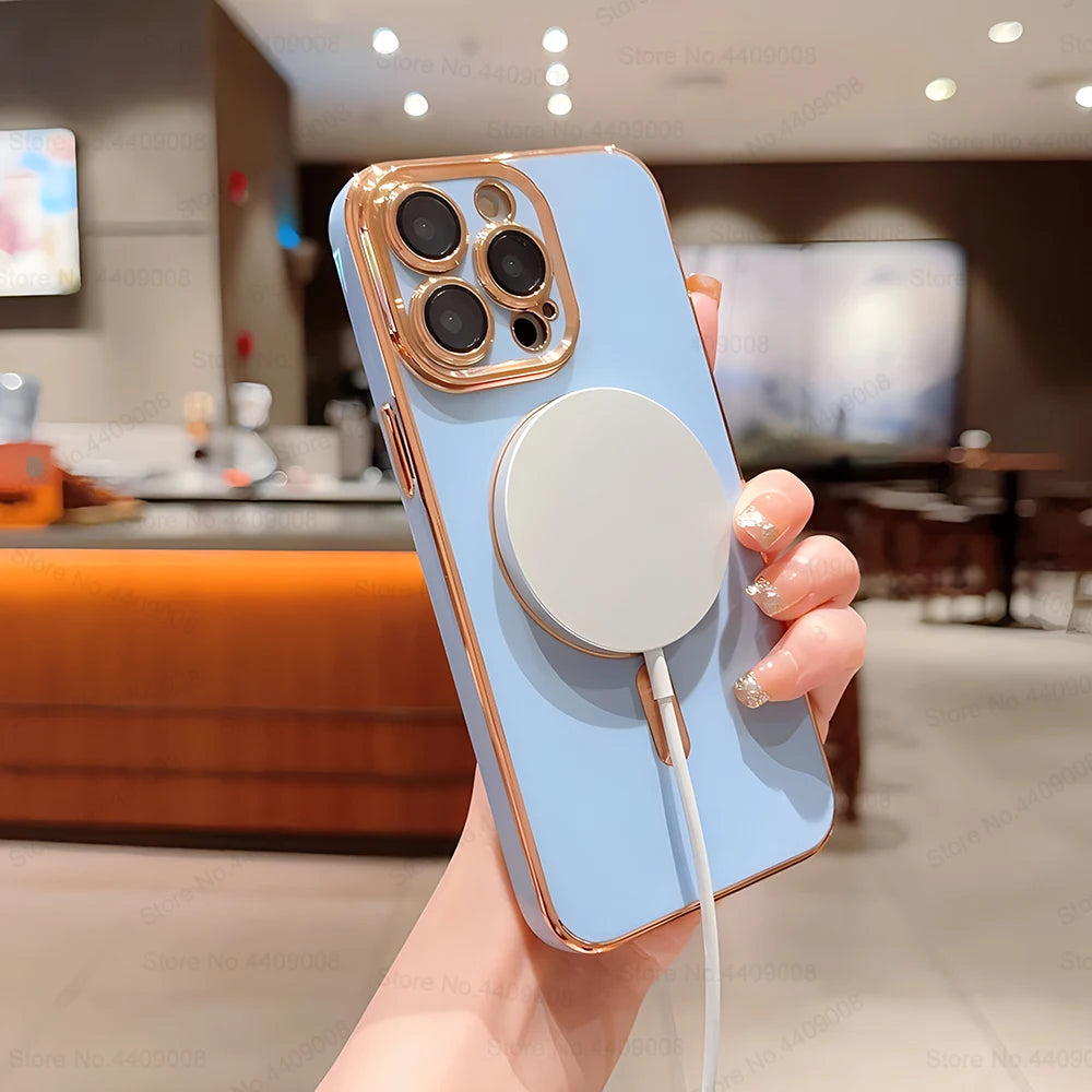 Luxury MagSafe-Compatible iPhone Case – Clear, Magnetic, and Durable