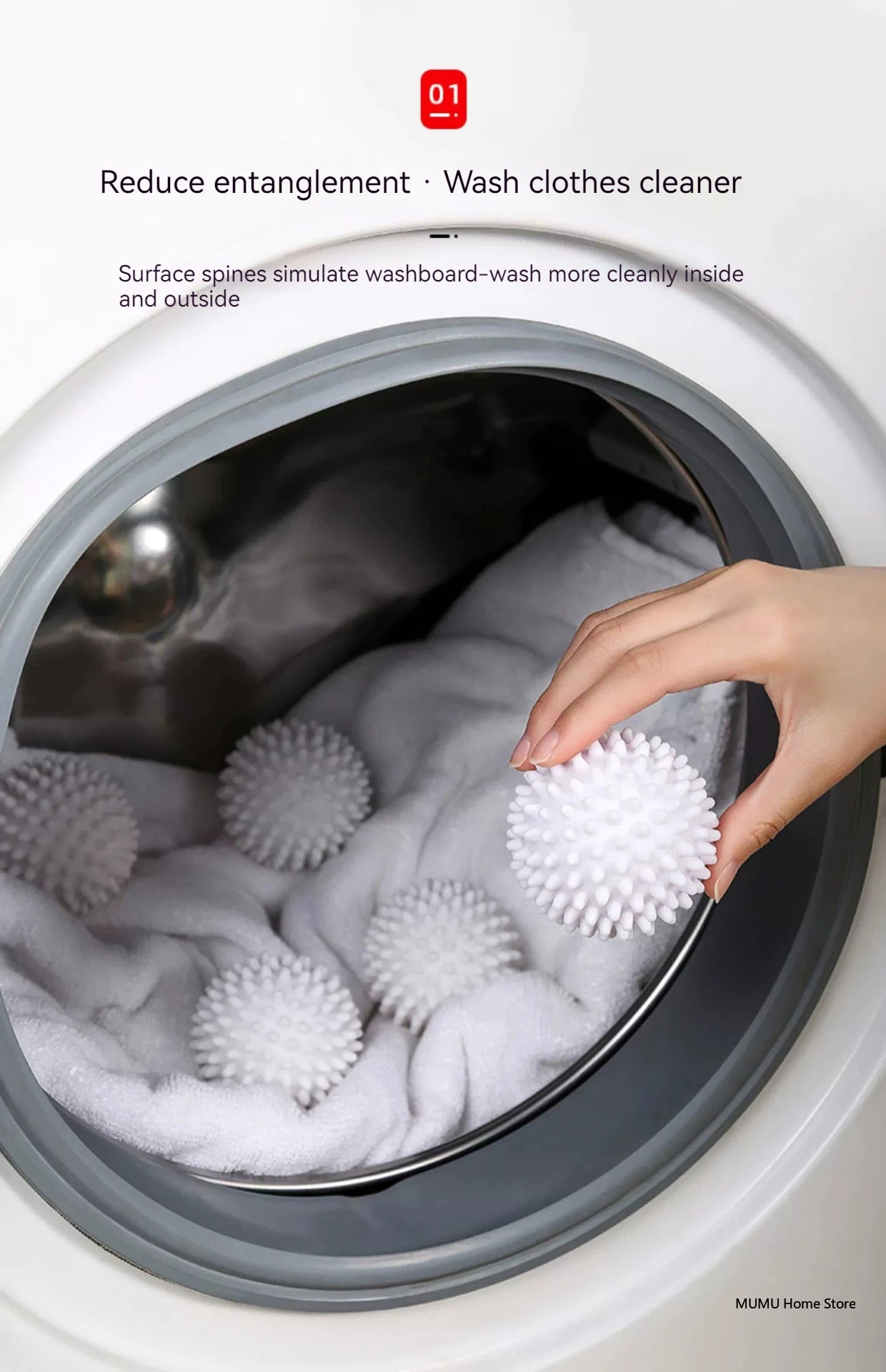 Reusable Laundry Balls – Fabric Softener Dryer Balls for Washing Machine