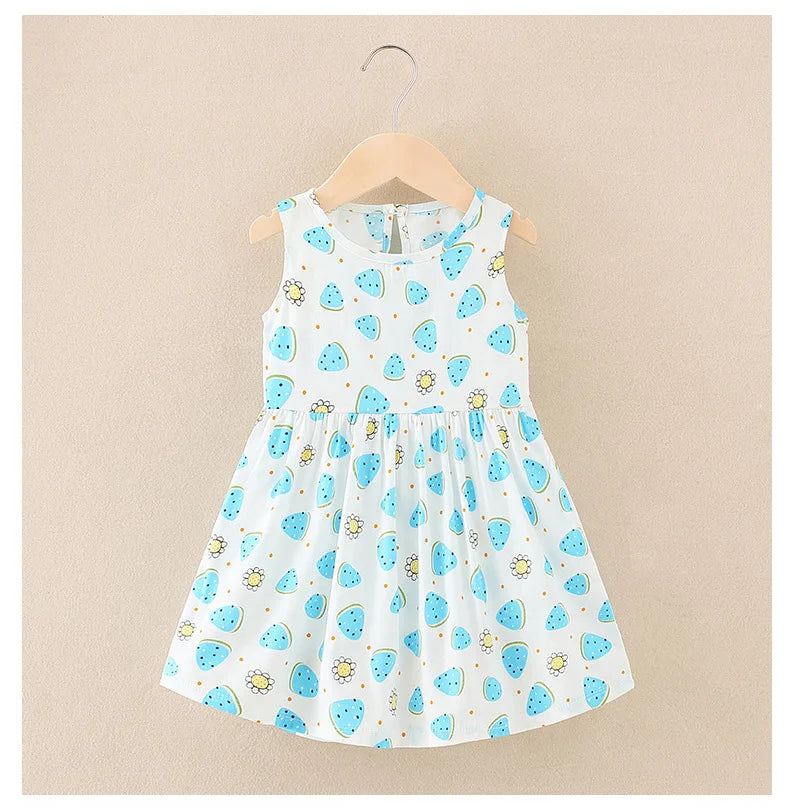 Cotton Cartoon Summer Dress for Girls – Sleeveless Princess Party Outfit