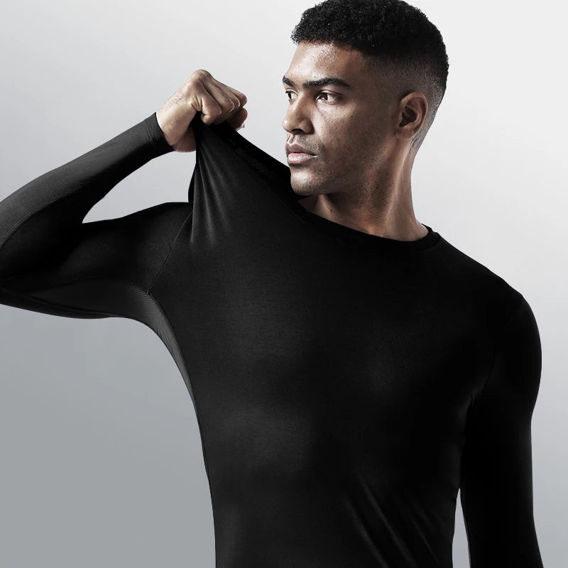 Men’s Long Sleeve V-Neck Compression Shirt – Slimming Body Shaper Undershirt for Tummy Control & Workout Support