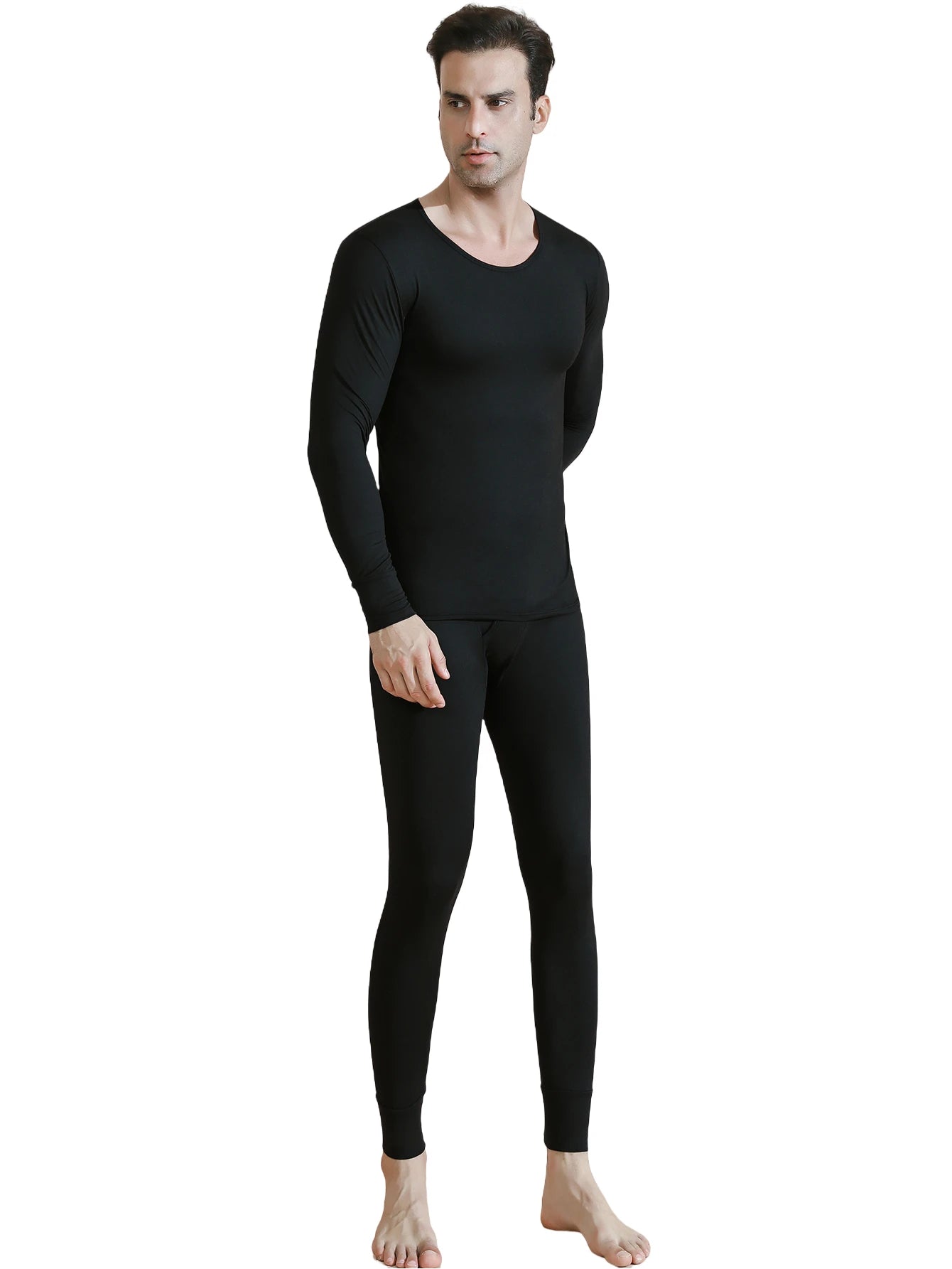 Men’s Premium Thermal Underwear Set – Ultra-Soft Fleece Lined Long Johns | 2-Piece Base Layer for Cold Weather & Outdoor Sports