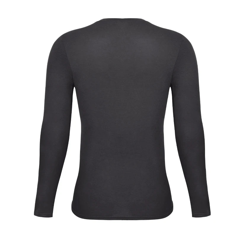 Men’s Long Sleeve V-Neck Compression Shirt – Slimming Body Shaper Undershirt for Tummy Control & Workout Support