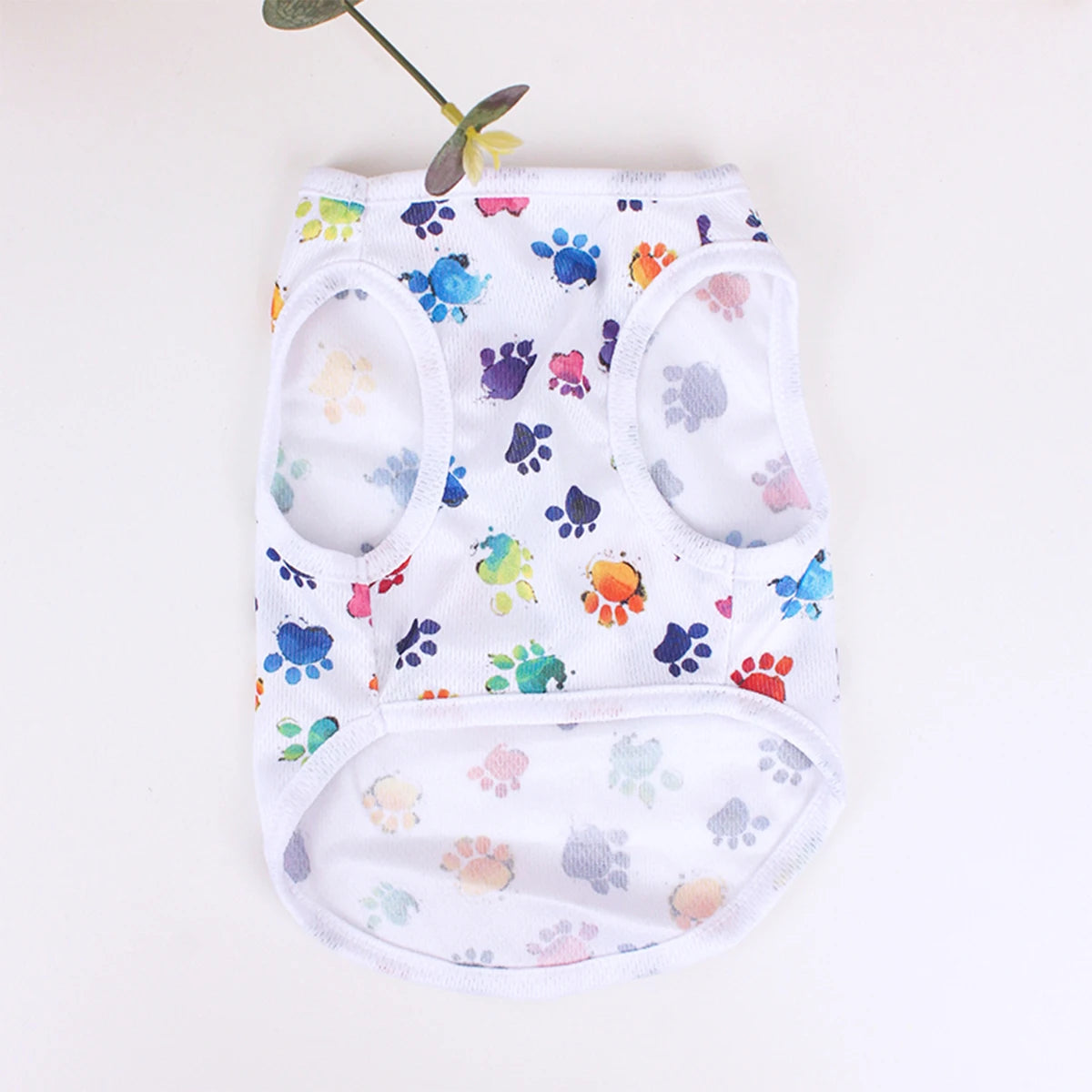 Summer Dog Vest – Breathable Footprint Print T-Shirt for Small and Medium Dogs