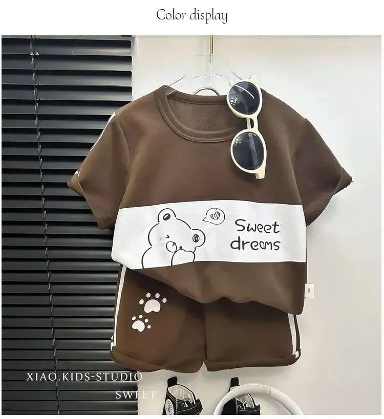 Children’s 2-Piece Summer T-Shirt & Shorts Set – Soft Cotton Casual Outfit for Boys & Girls