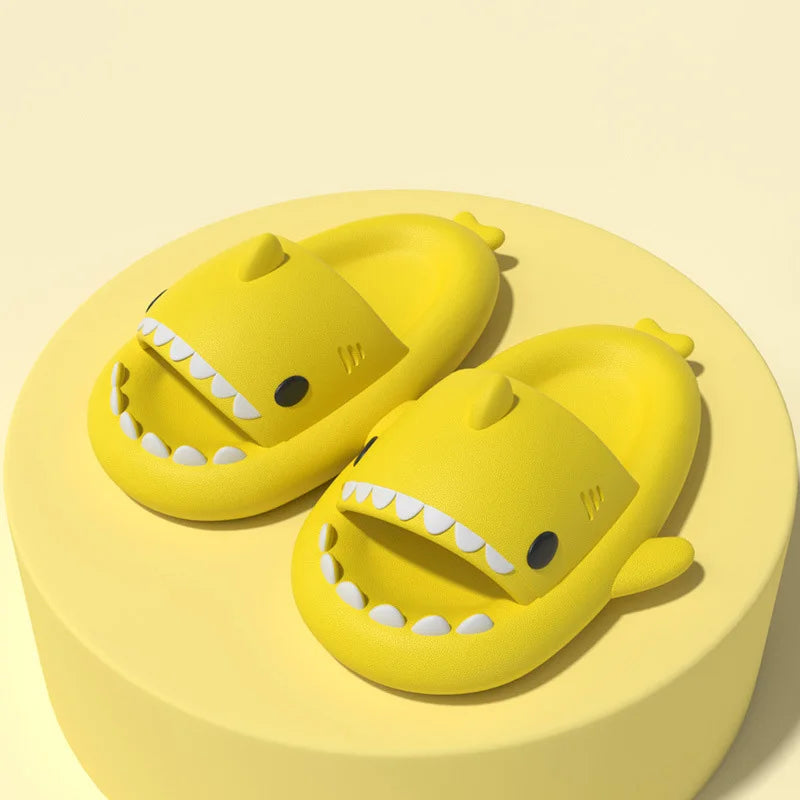Shark Cartoon EVA Slippers for Kids & Adults – Soft Non-Slip Flip Flops for Summer