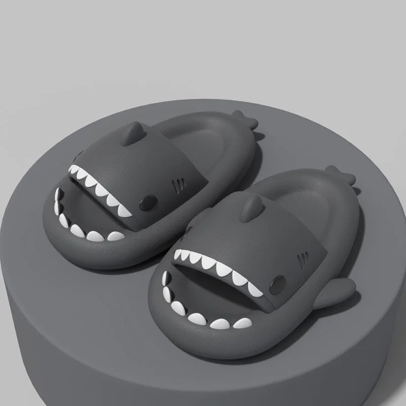 Shark Cartoon EVA Slippers for Kids & Adults – Soft Non-Slip Flip Flops for Summer