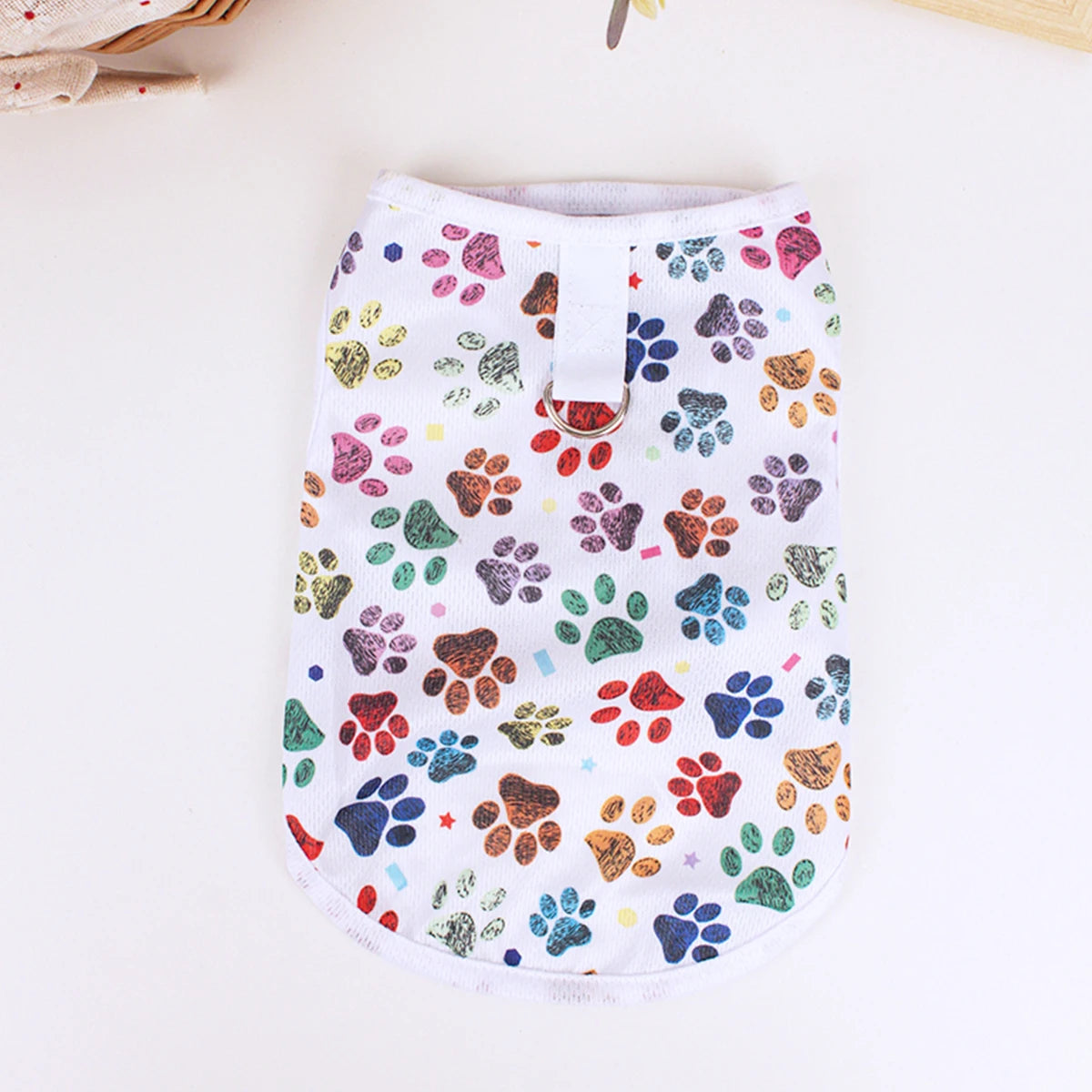 Summer Dog Vest – Breathable Footprint Print T-Shirt for Small and Medium Dogs