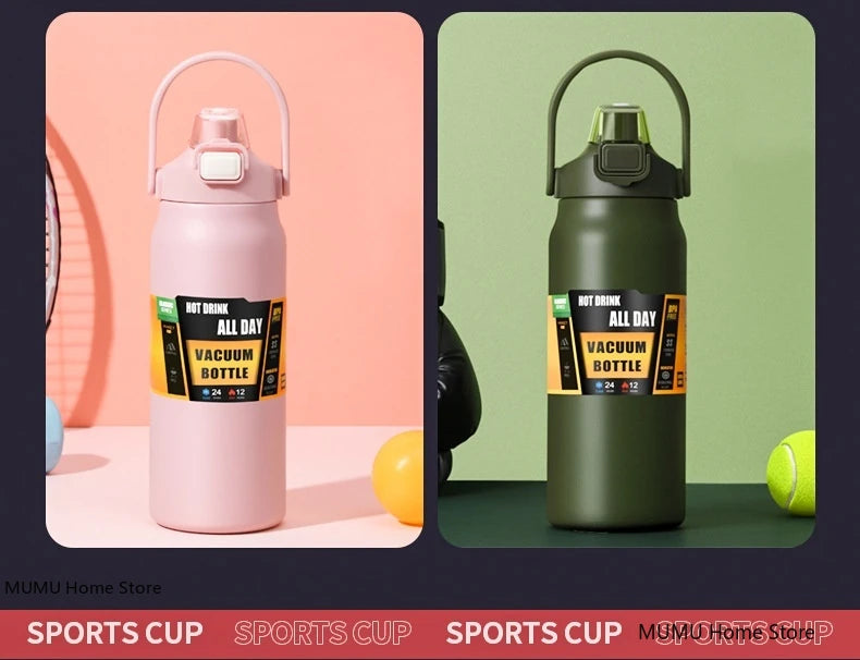 800ML / 1000ML / 1200ML Stainless Steel Thermo Water Bottle – Vacuum Insulated Travel Mug