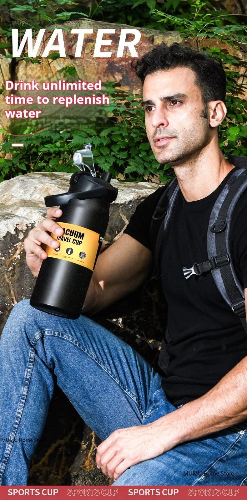 800ML / 1000ML / 1200ML Stainless Steel Thermo Water Bottle – Vacuum Insulated Travel Mug