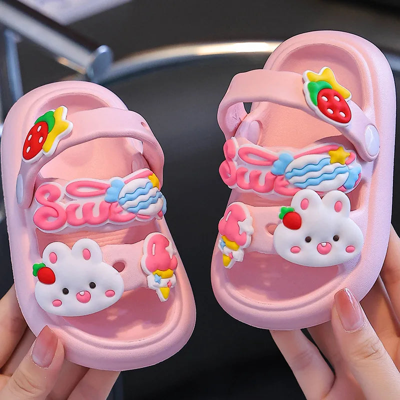 Kids Cartoon EVA Sandals – Summer Soft Slip-On Beach Slippers for Boys and Girls