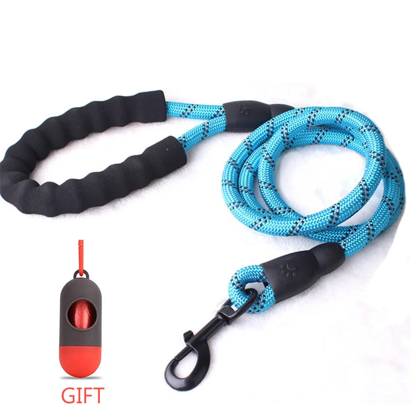 Reflective Dog Leash – Durable Rope Lead with Soft Padded Handle